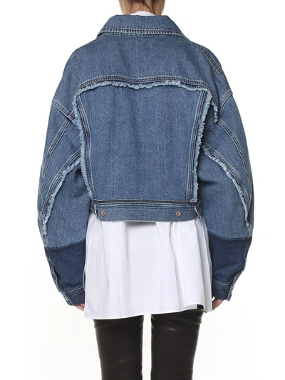Shop Acne Studios Kremi Denim Cropped Jacket In Blu