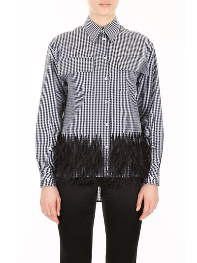 Shop N°21 N.21 Gingham Shirt With Feathers In Quadro (white)