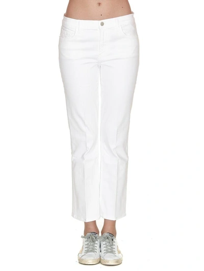 Shop J Brand Selena Mid Rise Crop Jeans In White