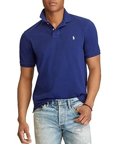 Shop Polo Ralph Lauren Custom Slim Fit Mesh Short Sleeve Polo Shirt In Fall Royal