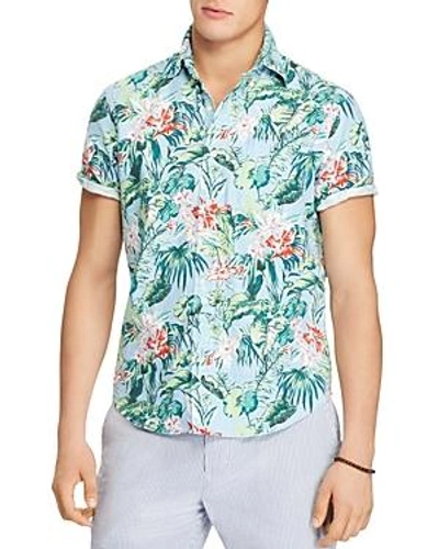 Shop Polo Ralph Lauren Tropical Print Classic Fit Sport Shirt In Blue