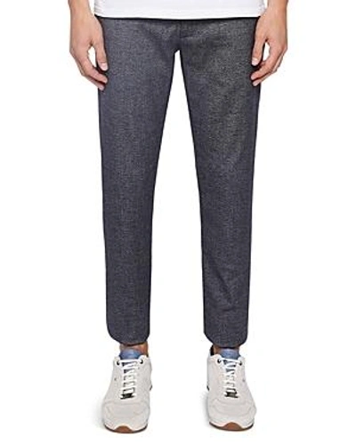 Shop Ted Baker Pintz Slim Fit Textured Trousers In Navy
