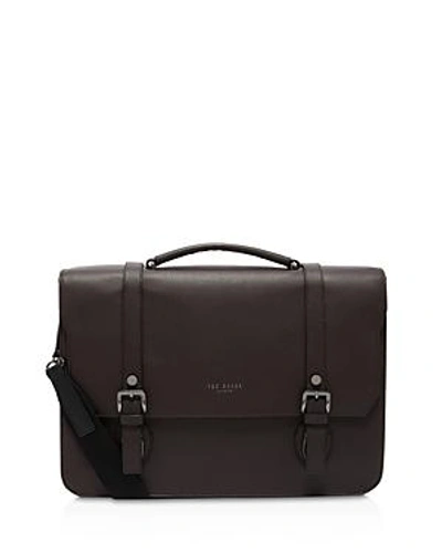 Shop Ted Baker Nevadaa Leather Satchel In Chocolate