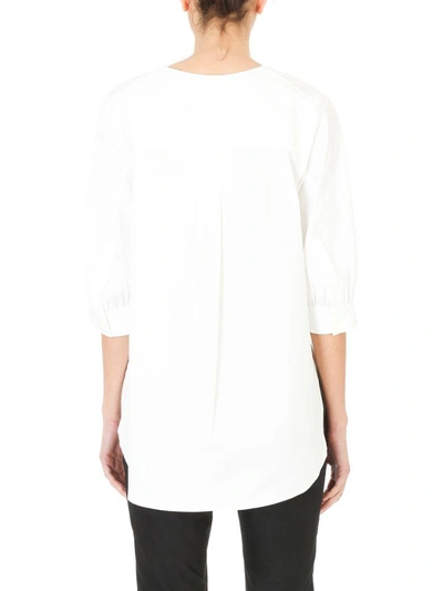 Shop Theory Loose Fit Stretch White Cotton Shirt