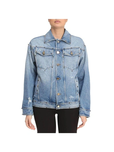 Shop Versace Jacket Jacket Women  In Denim