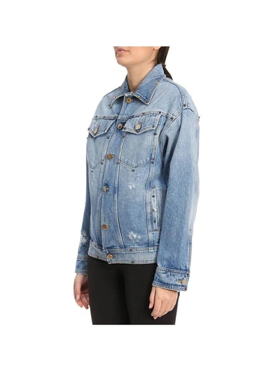 Shop Versace Jacket Jacket Women  In Denim