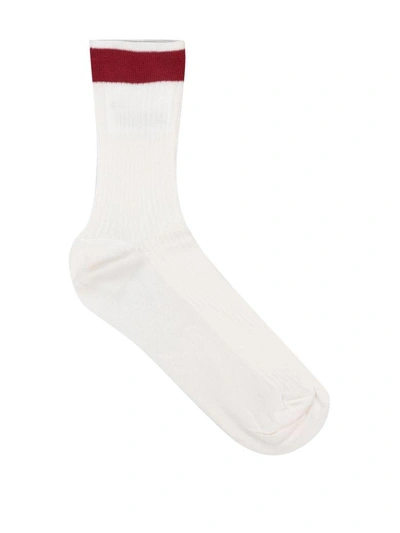 Shop Valentino Silk Socks In Rosso