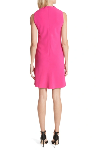 Shop Brandon Maxwell Drape Front Dress In Fuchsia