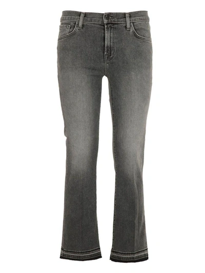 Shop J Brand Selena Bootcut Cropped Jeans In Grigio Lavato