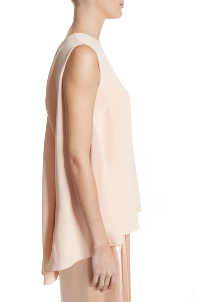 Shop Adam Lippes Knot Back Silk Crepe Top In Peach