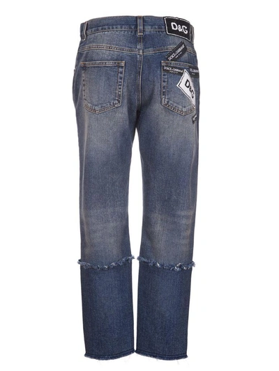 Shop Dolce & Gabbana Ripped Jeans In Denim