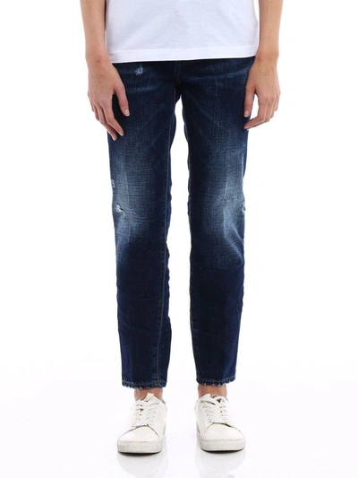 Shop Dsquared2 Pants "be Cool Be Nice" In Denim