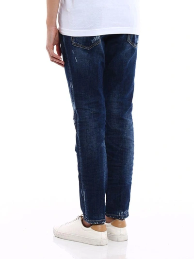 Shop Dsquared2 Pants "be Cool Be Nice" In Denim