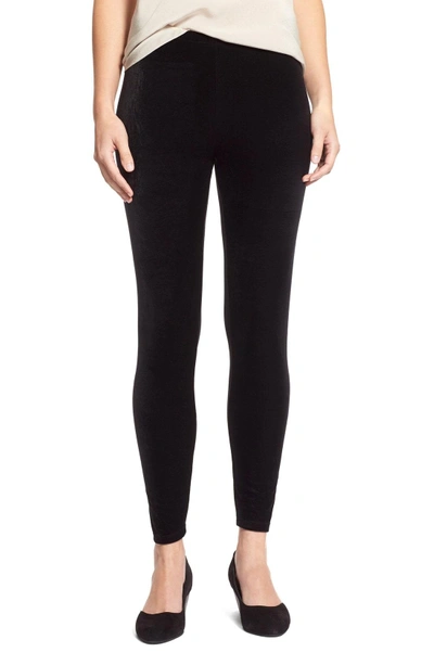 Shop Eileen Fisher Stretch Velvet Leggings In Black