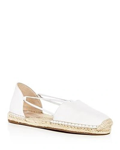 Shop Eileen Fisher Women's Lee Washed Leather D'orsay Espadrille Flats In White