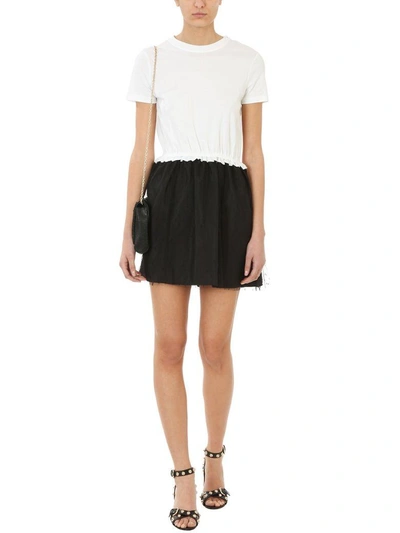 Shop Red Valentino Jersey And Tulle Dress In White