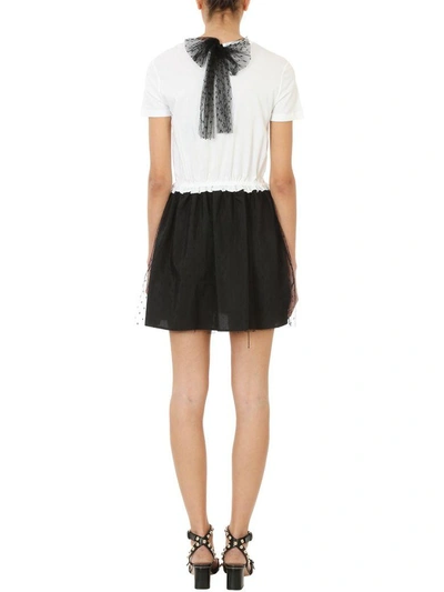 Shop Red Valentino Jersey And Tulle Dress In White