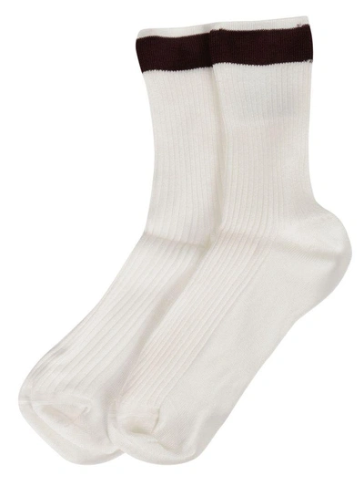 Shop Valentino Knitted Socks In Bordo