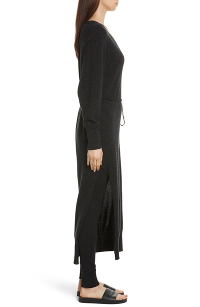 Shop Vince Wool & Cashmere Side Slit Maxi Dress In Heather Carbon
