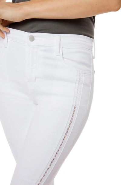 Shop J Brand Alana High Waist Crop Skinny Jeans In White Ladder Lace