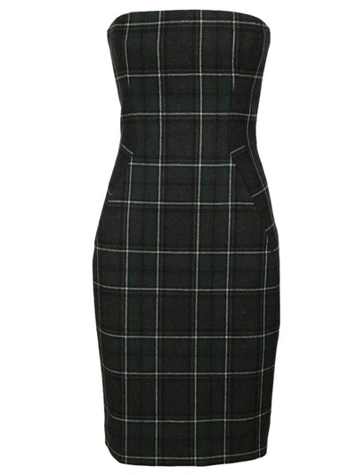 Shop Dsquared2 Tartan Check Dress In Green-black