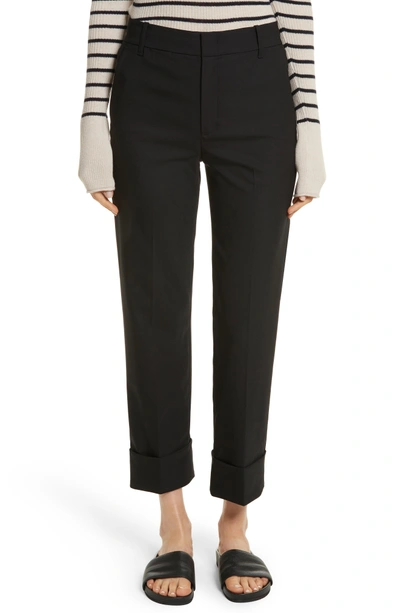 Shop Vince Cuffed Coin Pocket Trousers In Black