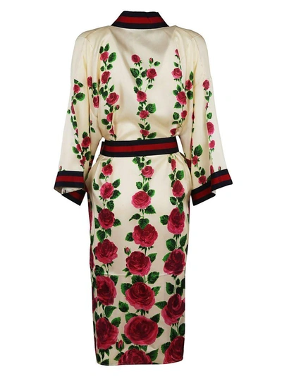 Shop Gucci Rose Garden Print Dress In White
