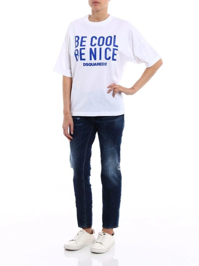 Shop Dsquared2 Be Cool Be Nice T-shirt In Multicolour