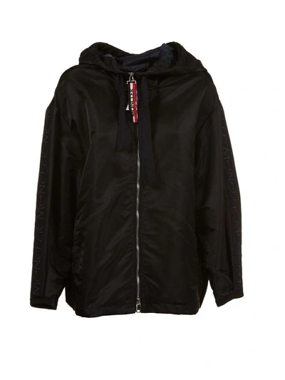 Shop Moncler Hooded Boxy Jacket In Blu