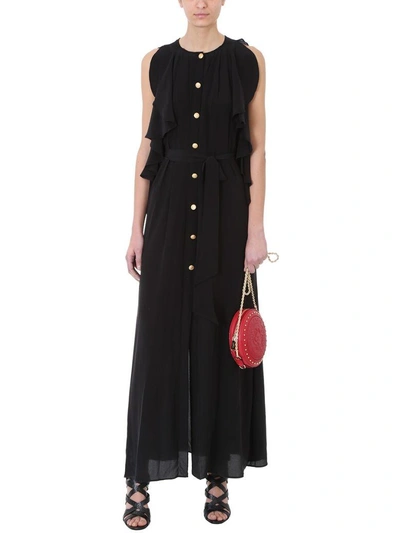 Shop Pierre Balmain Black Silk Long Dress