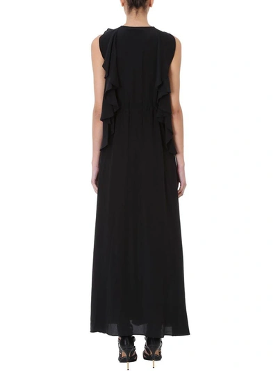 Shop Pierre Balmain Black Silk Long Dress