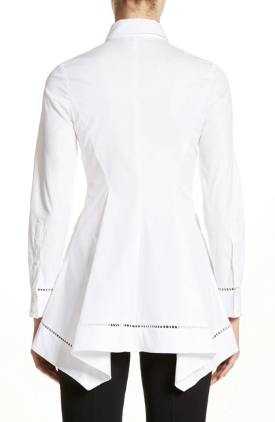 Shop Lela Rose Peplum Shirt In White