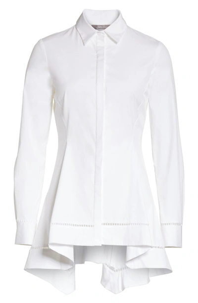 Shop Lela Rose Peplum Shirt In White