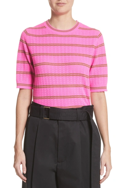Shop Marc Jacobs Stripe Cashmere Sweater In Pink