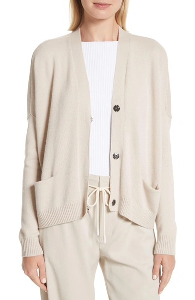 Shop Vince Snap Front Cashmere Cardigan In Chalet