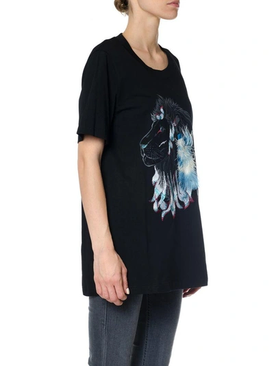 Shop Dondup Cotton T-shirt With Feather Detail In Black