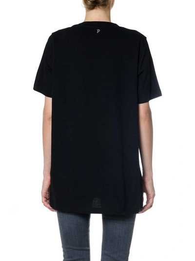 Shop Dondup Cotton T-shirt With Feather Detail In Black