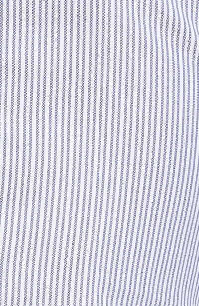 Shop Carven Twist Neck Poplin Midi Dress In Blanc/ Bleu Nuit