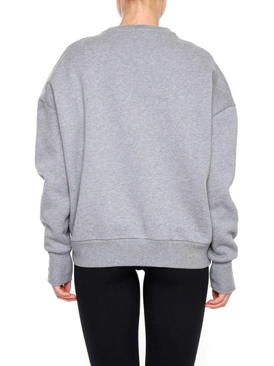 Shop Alexander Mcqueen Embroidered Sweatshirt In Light Grey+dark