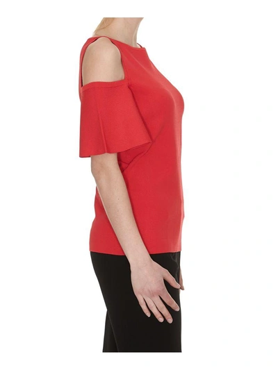 Shop Michael Kors Off-shoulder Top In True Red
