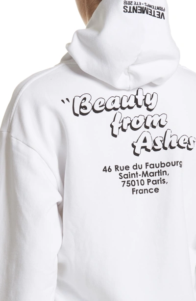 Shop Vetements Hometown Asymmetric Hem Hoodie In White