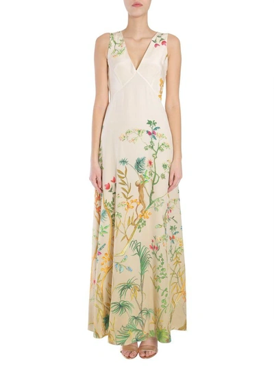 Shop Alberta Ferretti Long Sleeveless Dress In Multicolor