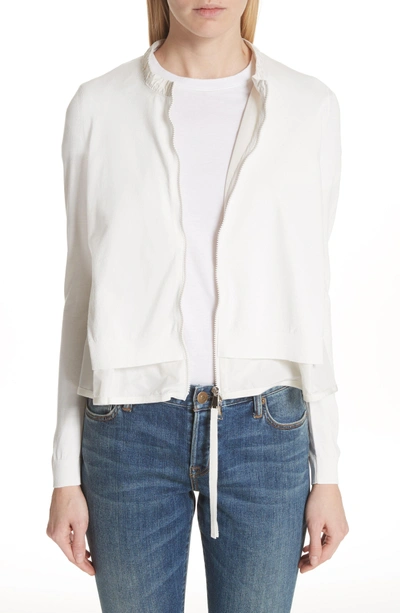 Shop Moncler Maglia Tricot Cardigan In White