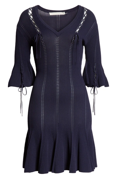 Shop Jonathan Simkhai Lace-up Detail Dress In Midnight