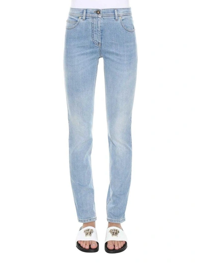 Shop Versace Straight-leg Jeans In Blu