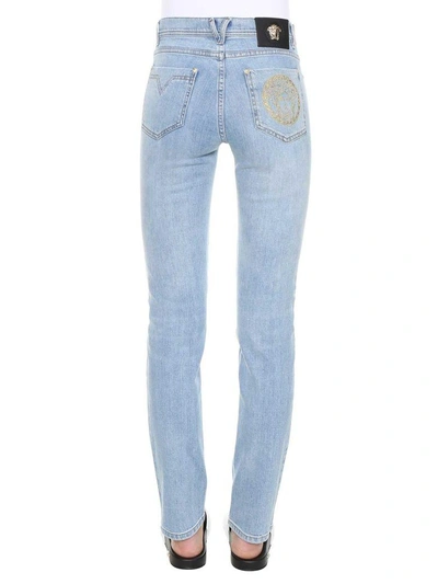 Shop Versace Straight-leg Jeans In Blu