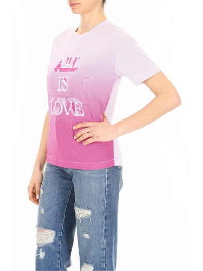 Shop Stella Mccartney All Is Love T-shirt In Pure White/fuxia|bianco