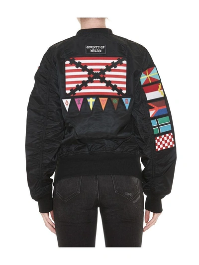 Shop Marcelo Burlon County Of Milan Flags Alpha Bomber Jacket In Black Multicolor