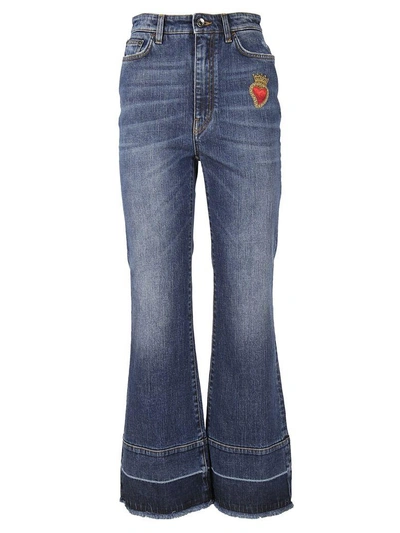 Shop Dolce & Gabbana Sacred Heart Jeans In Light Blue