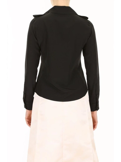 Shop Max Mara Crepe Shirt In Neronero